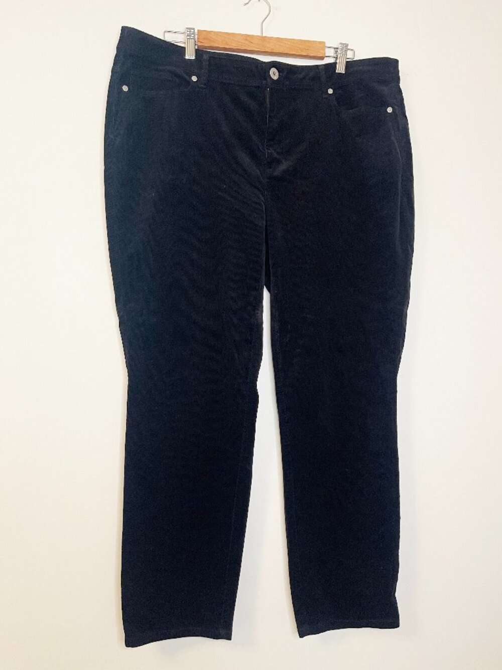 J.Jill Black Corduroy Straight Leg Pants Size 20 Classic Casual Minimalist